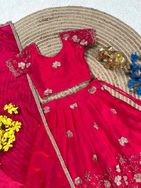 Fandy Flower Sindoor Silk red Kids clothing wholesale market in Delhi - wholesale export